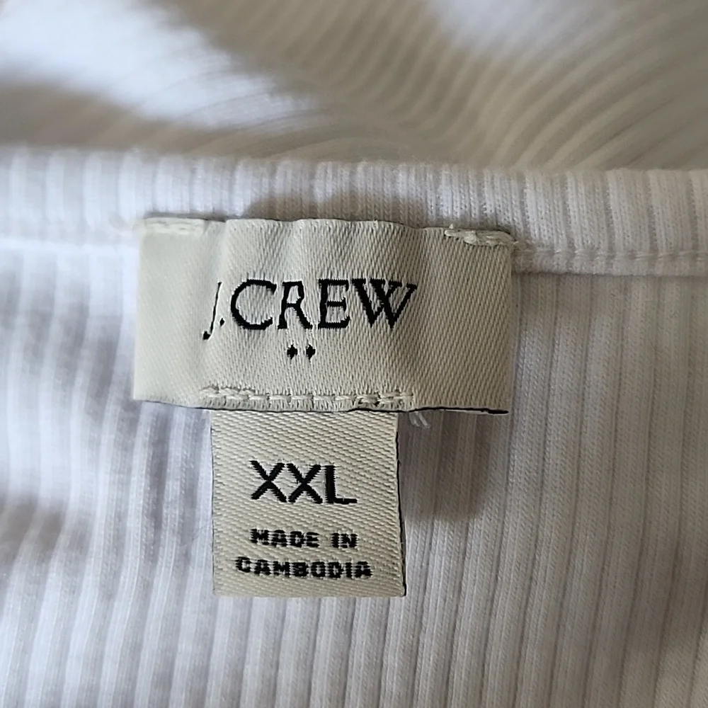 J. Crew Short Sleeve White Ribbed Top